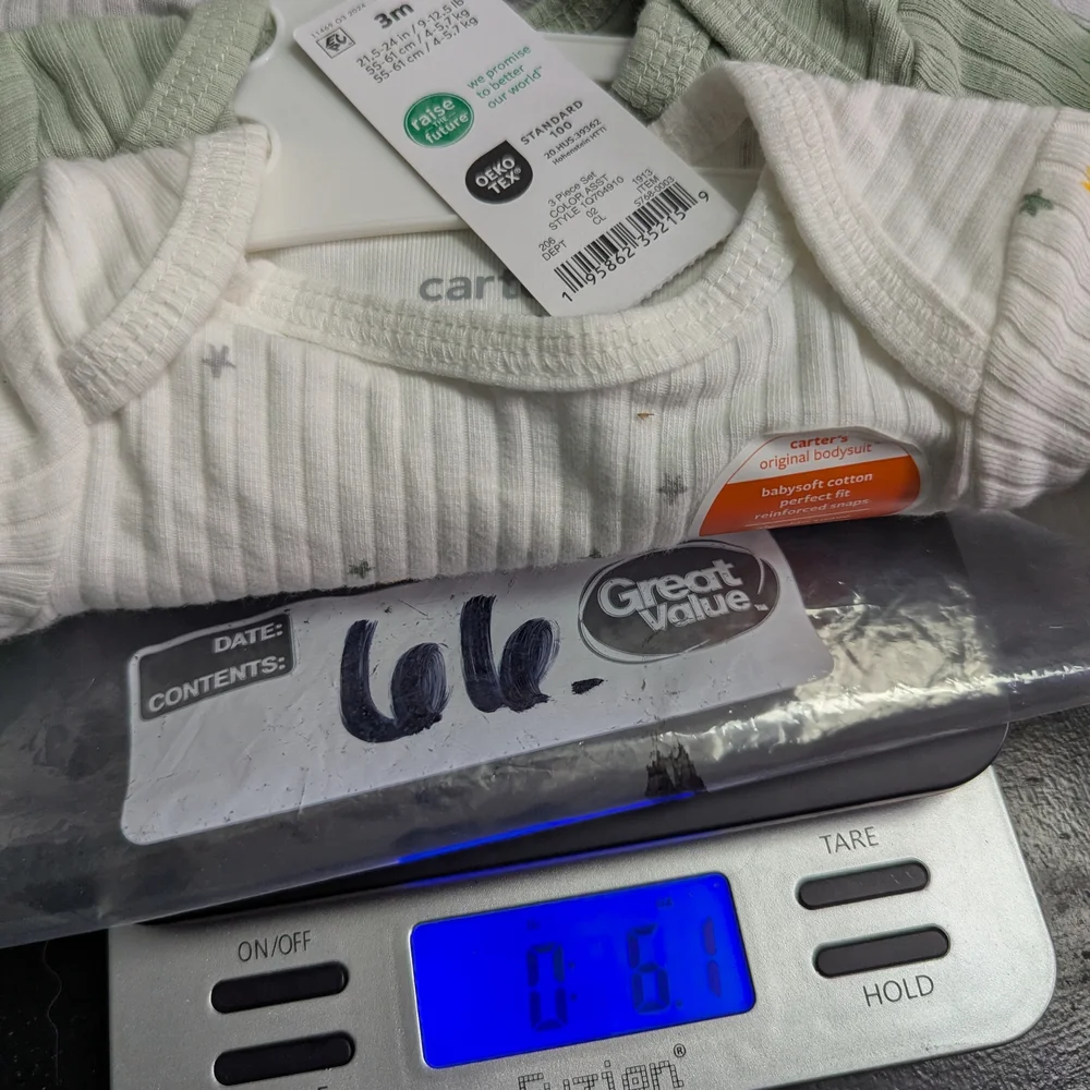 Carter's Original Bodysuit Three Pack 3month NWT - Picture 6 of 6